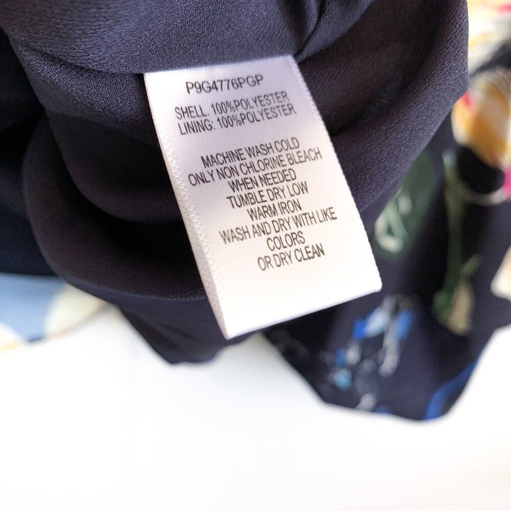 Parker Cosmic Fleur Flutter Short Sleeve Mini Ruffle Dress Navy Multi Small - Picture 13 of 16